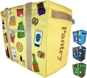 | Reusable Grocery Bags, Large Shopping Bags with Straps, Zipper or Drawstring - Leakproof Insulated Cooler Bag