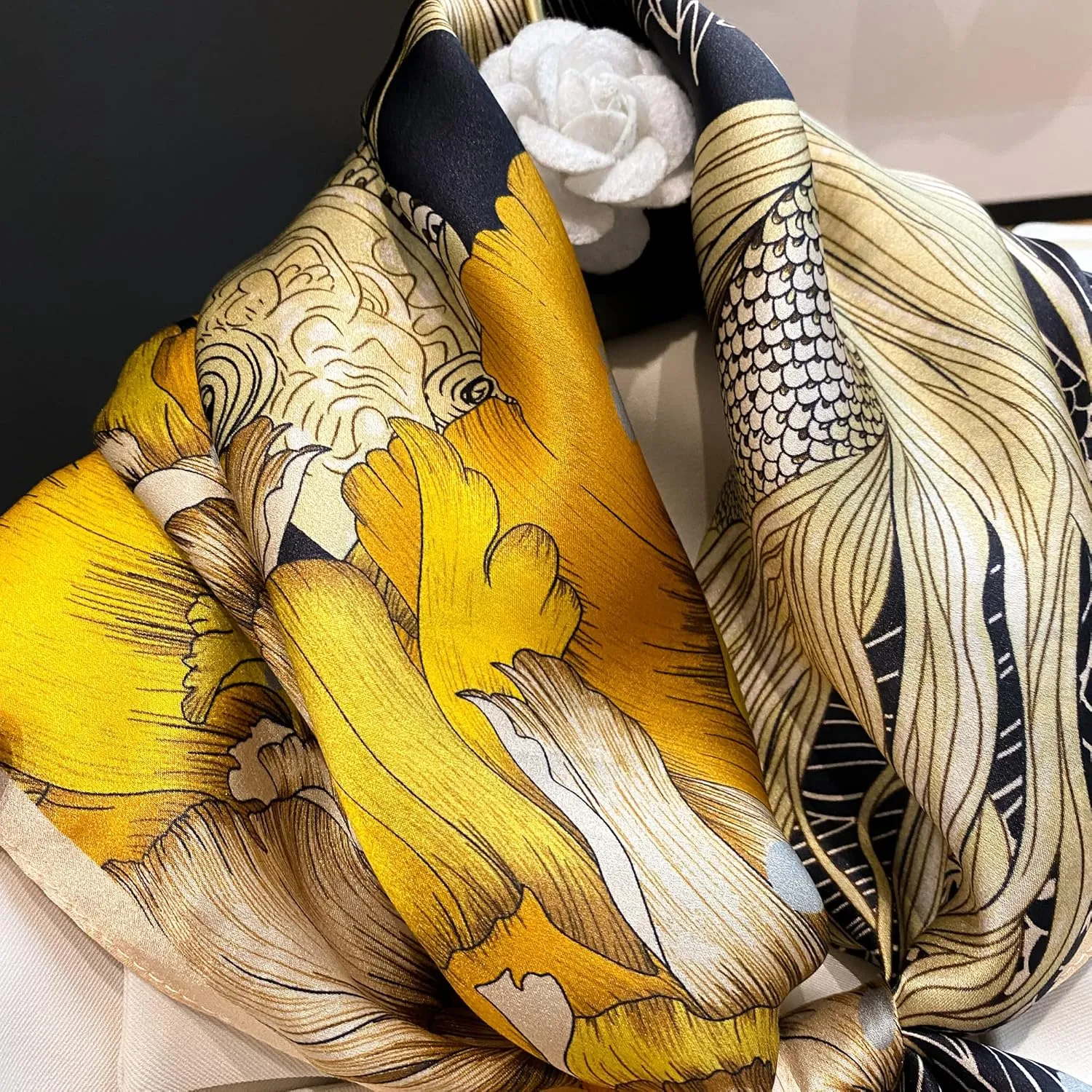 100% Pure Mulberry Silk Scarfs 27"x27" Square Scarf Women Neckerchief Headscarf hair scarf bandana Gift Packed