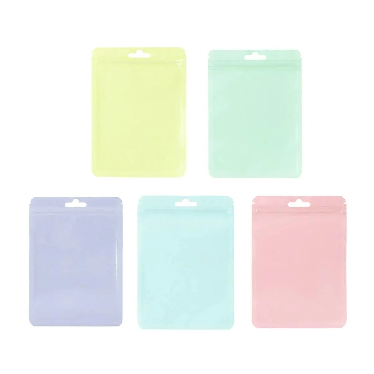 100pcs Colour Zip Lock Bags Transparent Seal Pouches