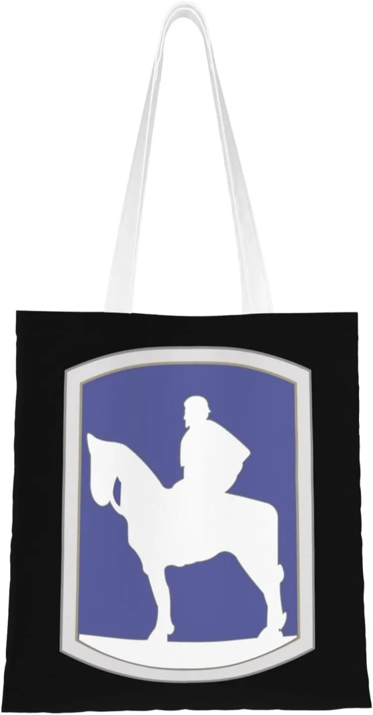 116Th Infantry Brigade Combat Team Tote Bag for Women Canvas Shopping Bags Reusable Large Capacity Casual Shoulder Handbags Grocery Bags DIY Gift Bags