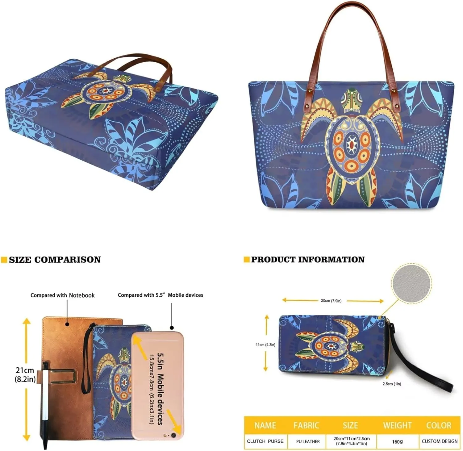 2 PCS Purse and Wallet Set for Women, Lightweight Large Top Handle Purse with PU Wallet for Work Party Shopping