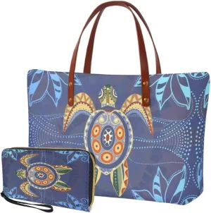 2 PCS Purse and Wallet Set for Women, Lightweight Large Top Handle Purse with PU Wallet for Work Party Shopping