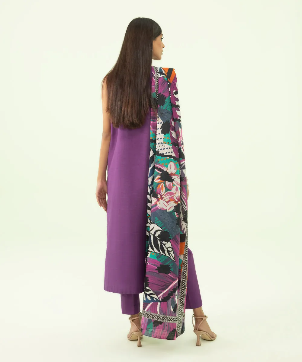 2 Piece - Embroidered Light Khaddar Suit