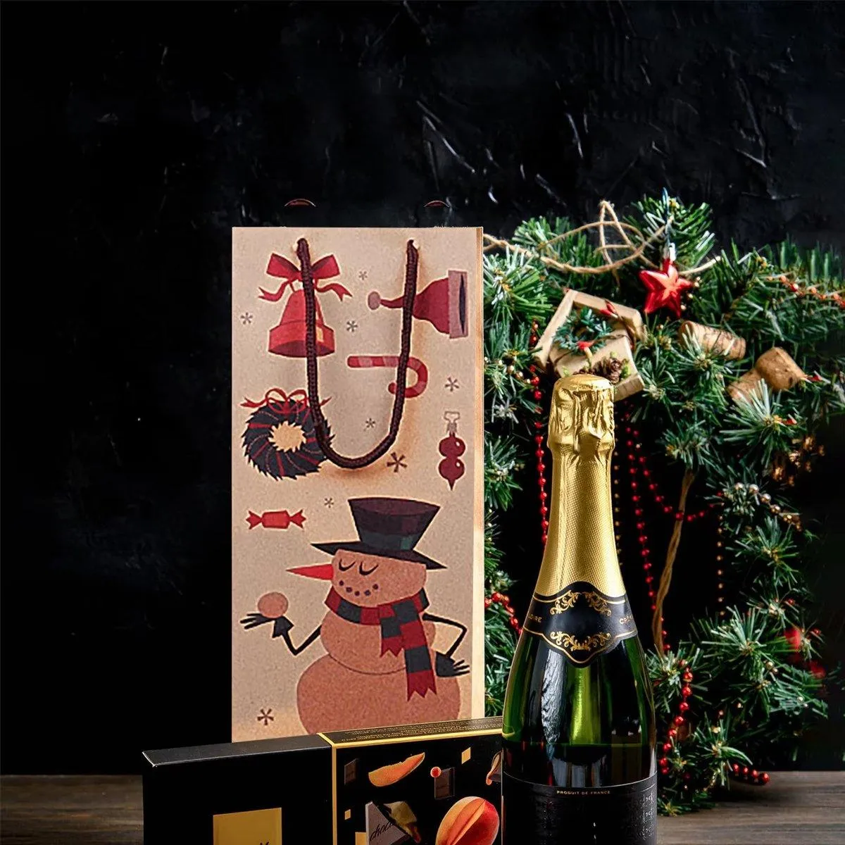 20PCS Christmas Red Wine Gift Kraft Paper Bottle Bags