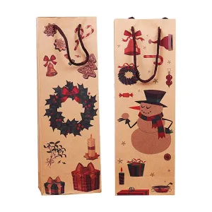 20PCS Christmas Red Wine Gift Kraft Paper Bottle Bags