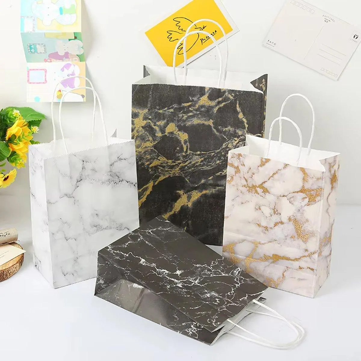25PCS Shopping Paper Bag Handbag Party Favor Gift Bags