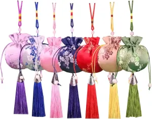 30 Pcs Multi Color Chinese Sachet Bags, Small Drawstring Jewelry Gift Bags (Random Color)