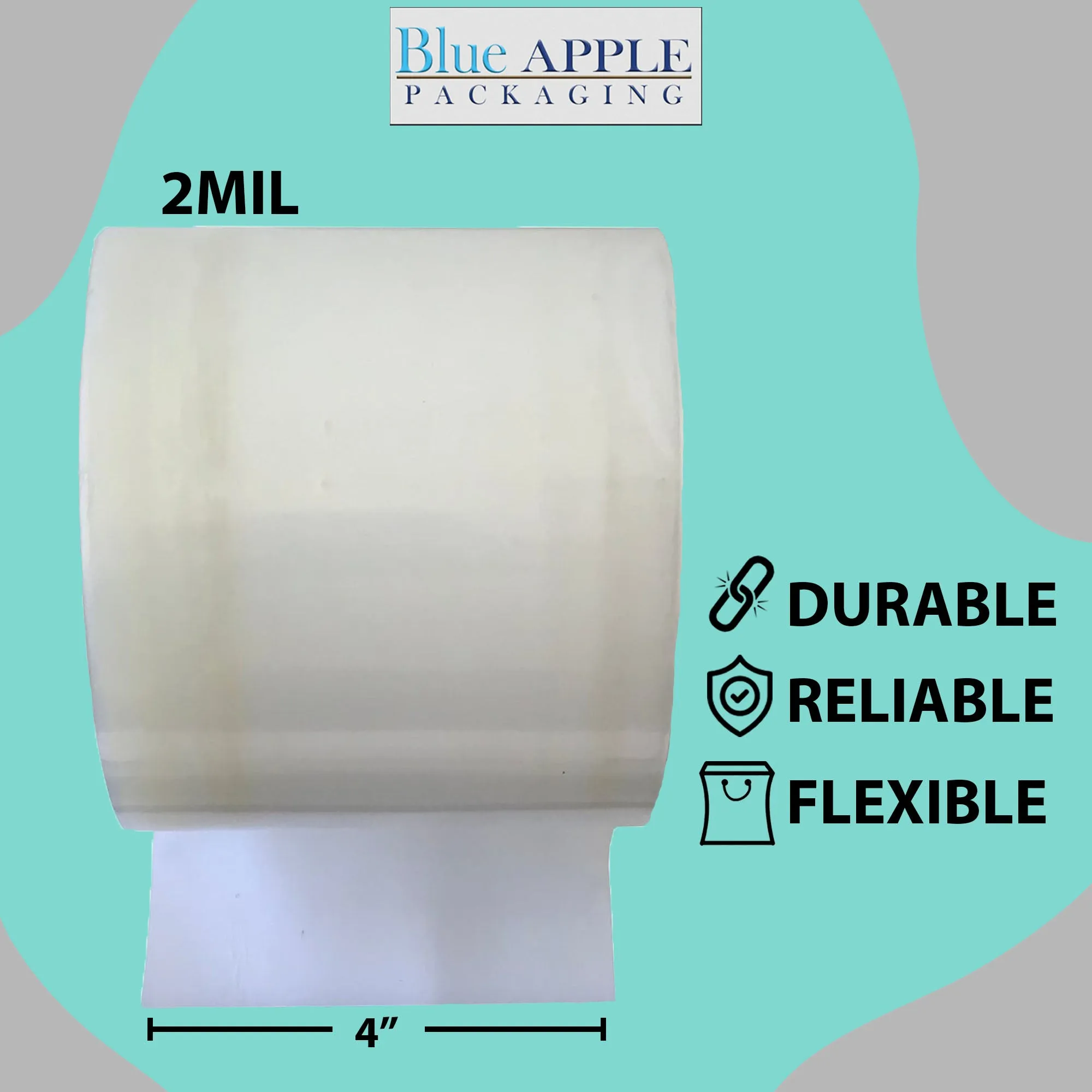 4 inch x 2150ft Poly Tubing Roll 2 Mil LDPE Low Density
