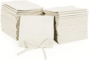 40 Pcs Microfiber Beige Jewelry Pouch Jewelry Packaging Bag Luxury Small Jewelry Gift Bags Bow Tie Microfiber Bag for Bracelet Necklace Packaging, Envelope Style with String and Divider（Beige）