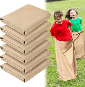 6 Pack Burlap Potato Sack Race Bags, Sack Race Bags for Outdoor Sports Games, Outdoor Lawn Games for Adults and Kids, Carnival Easter Party Birthday