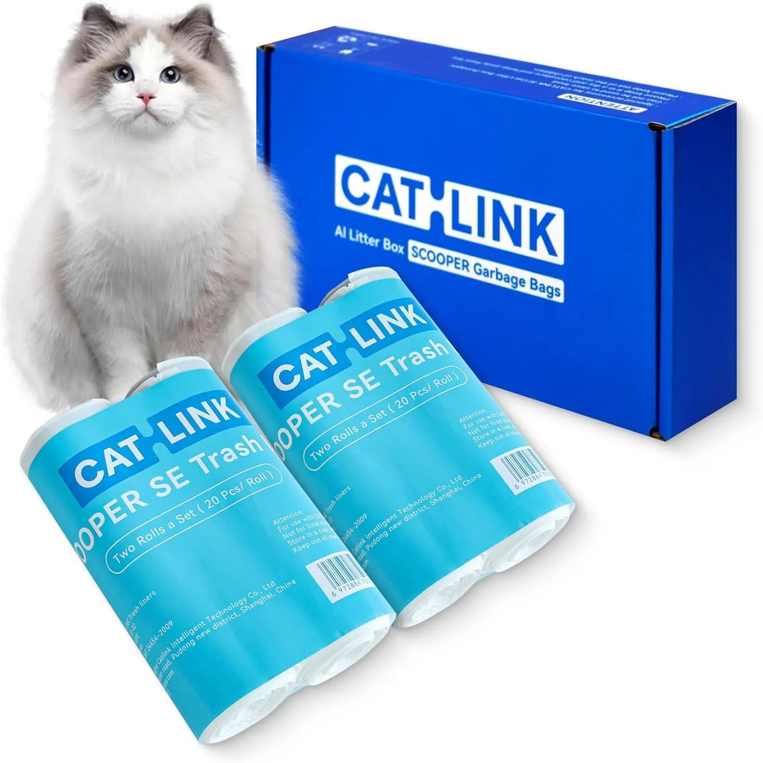 80 Pack CATLINK Trash Bags, for Automatic Cat Litter Box for SCOOPER SE & SE LITE, Not Suitable for SCOOPER YOUNG & SCOOPER LUXURY PRO & ULTRA