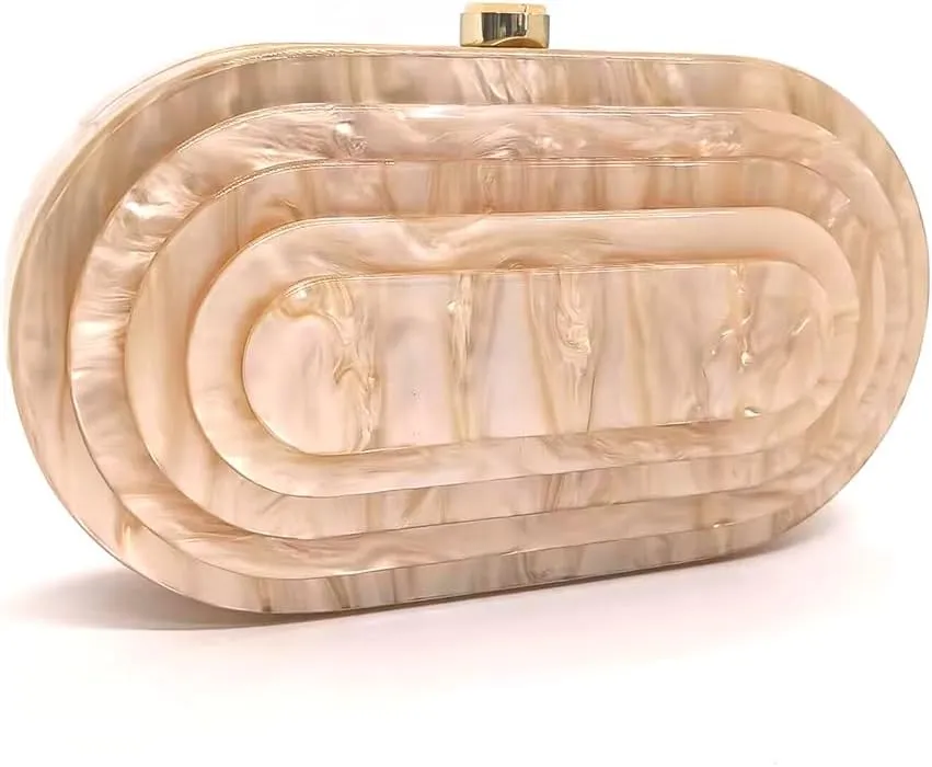 Acrylic Bubble Bag Luxury Marble Clutch Evening Purses for Women Glitter Handbag for Wedding Party Prom