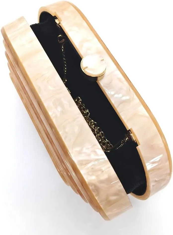 Acrylic Bubble Bag Luxury Marble Clutch Evening Purses for Women Glitter Handbag for Wedding Party Prom