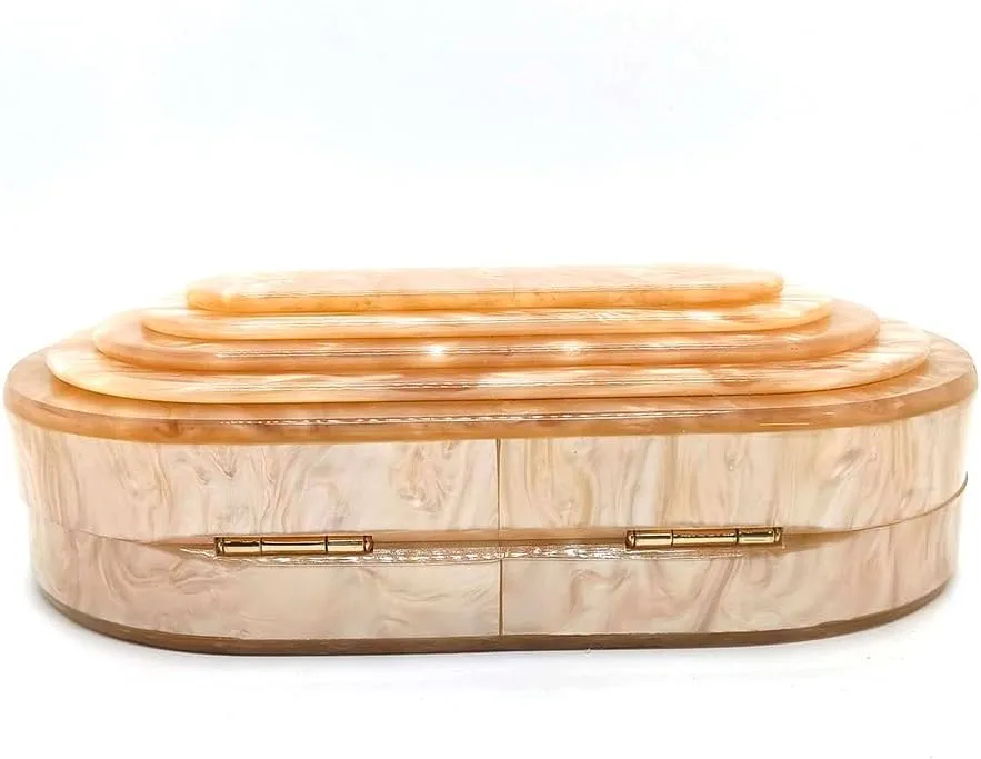 Acrylic Bubble Bag Luxury Marble Clutch Evening Purses for Women Glitter Handbag for Wedding Party Prom