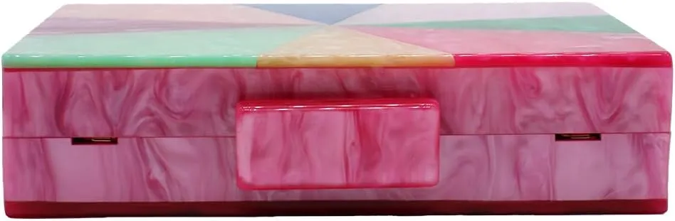Acrylic Clutch for Women Marbled Purses and Handbags Elegant Wedding Purse Party Prom Chain Shoulder Bag