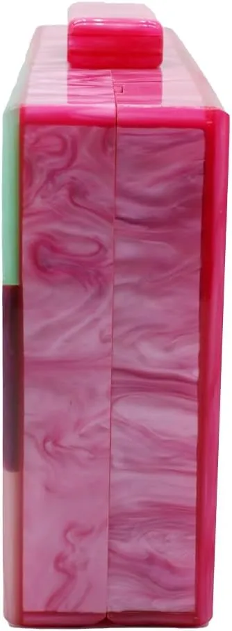 Acrylic Clutch for Women Marbled Purses and Handbags Elegant Wedding Purse Party Prom Chain Shoulder Bag