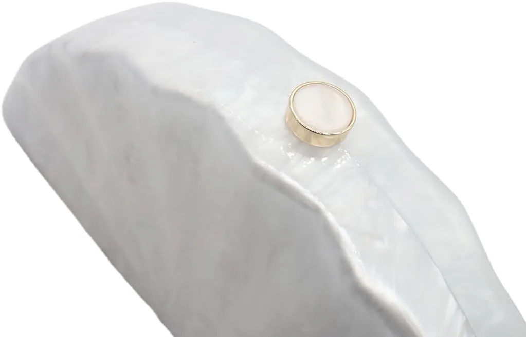 Acrylic Fan Shell Clutch Purse Elegant Marbled Unique Handbag with Detachable Chain for Party Cocktail Wedding