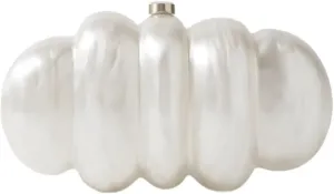 Acrylic Puffer Clutch Purse for Women Elegant Evening Bag with Long Chain Unique Marble Handbag for Wedding Party Prom