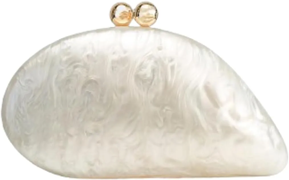 Acrylic Shell Shaped Bag Evening Clutch Purses for Women Trendy Shoulder Crossbody Bags Glitter Marble Purse Handbag 2025