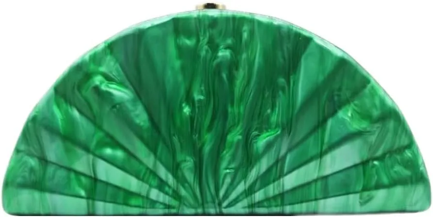 Acrylic Shell Shaped Bag Luxury Marble Clutch Evening Purses for Women Glitter Handbag for Wedding Cocktail Party Prom
