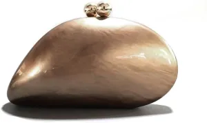 Acrylic Shell Shaped Bag Luxury Marble Clutch Evening Purses for Women Glitter Handbag for Wedding Cocktail Party Prom