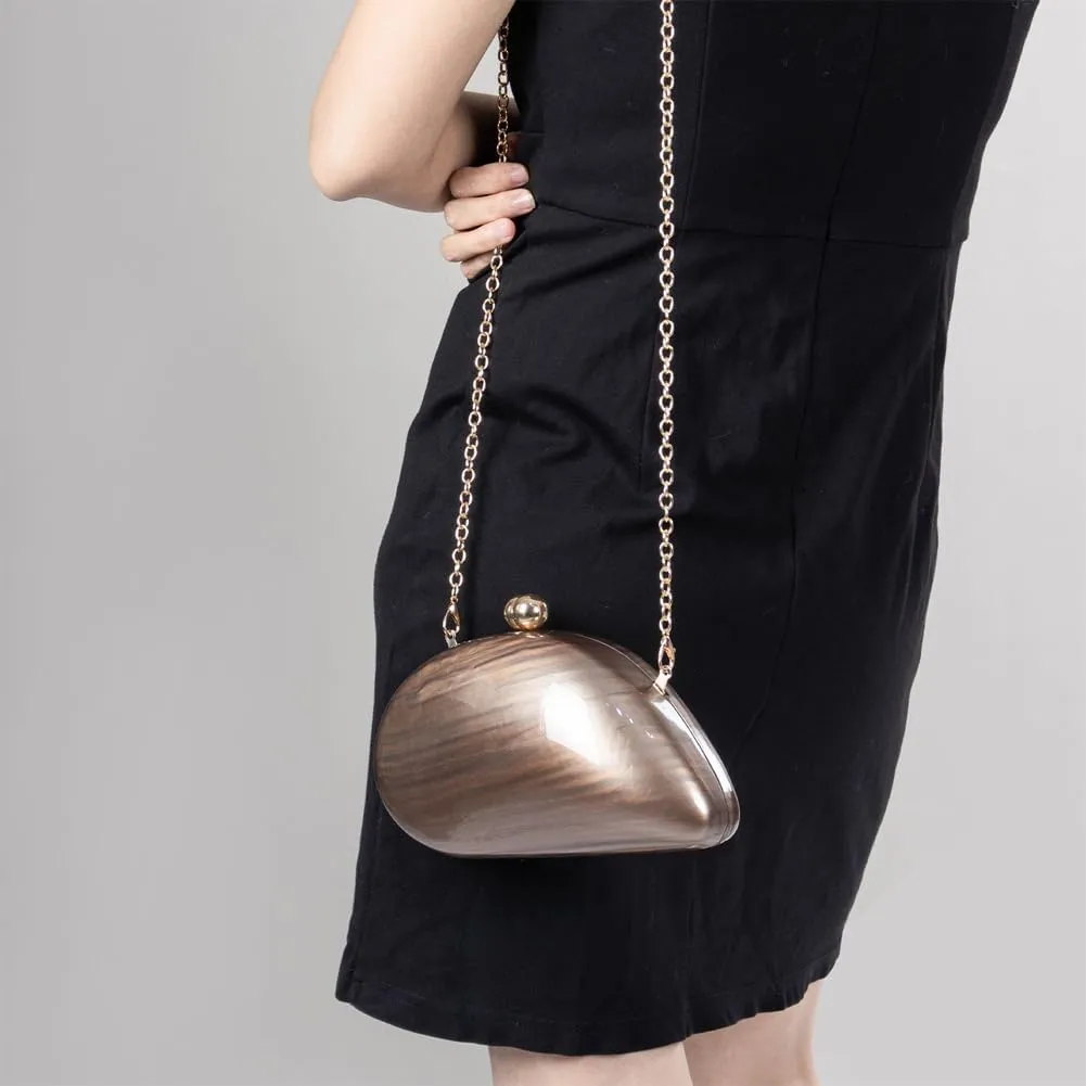 Acrylic Shell Shaped Bag Luxury Marble Clutch Evening Purses for Women Glitter Handbag for Wedding Cocktail Party Prom