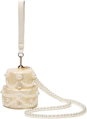 Acrylic Shell Shaped Clutch Women 2025 Trendy Luxury Marble Evening Handbag Pearl Chain Shoulder Bag Wedding Party