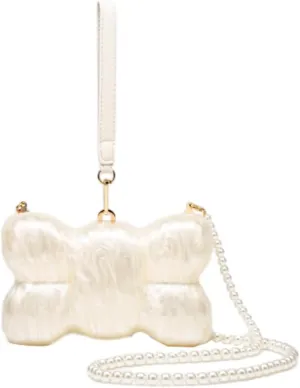 Acrylic Shell Shaped Clutch Women 2025 Trendy Luxury Marble Evening Handbag Pearl Chain Shoulder Bag Wedding Party
