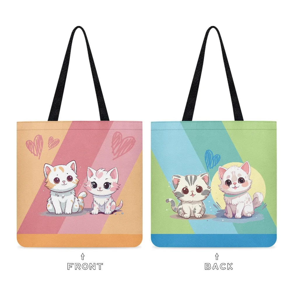 Adorable Cat Duo Cloth Tote Bag