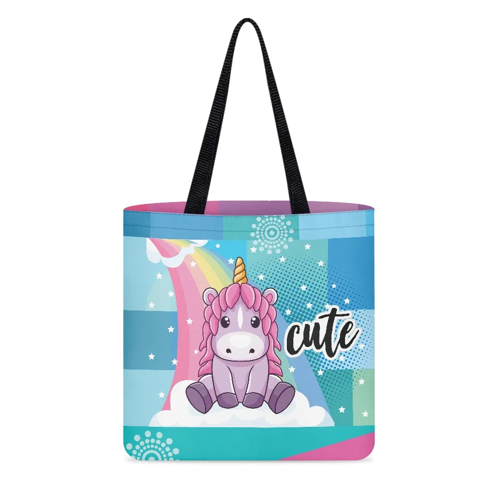 Adorable Unicorn Rainbow Cloth Tote Bag