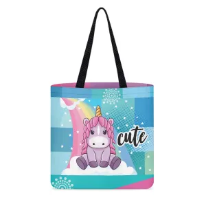 Adorable Unicorn Rainbow Cloth Tote Bag