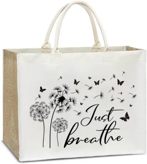 Aesthetic Tote Bag For Women, Reusable Grocery Beach Bag for friend family Gifts for Christmas Thanksgiving Day - D