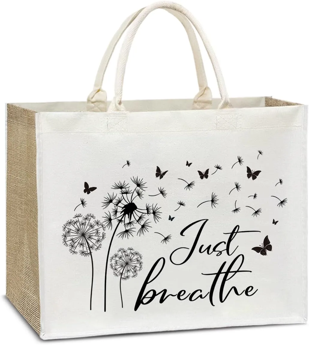 Aesthetic Tote Bag For Women, Reusable Grocery Beach Bag for friend family Gifts for Christmas Thanksgiving Day - D