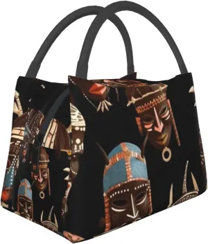 African Ritual Ethnic Tribal Lunch Bag for Men Women Insulated Lunch Box for Adult Reusable Lunch Tote Bags Large Capacity Leakproof Cooler Food Container for Work Travel Office