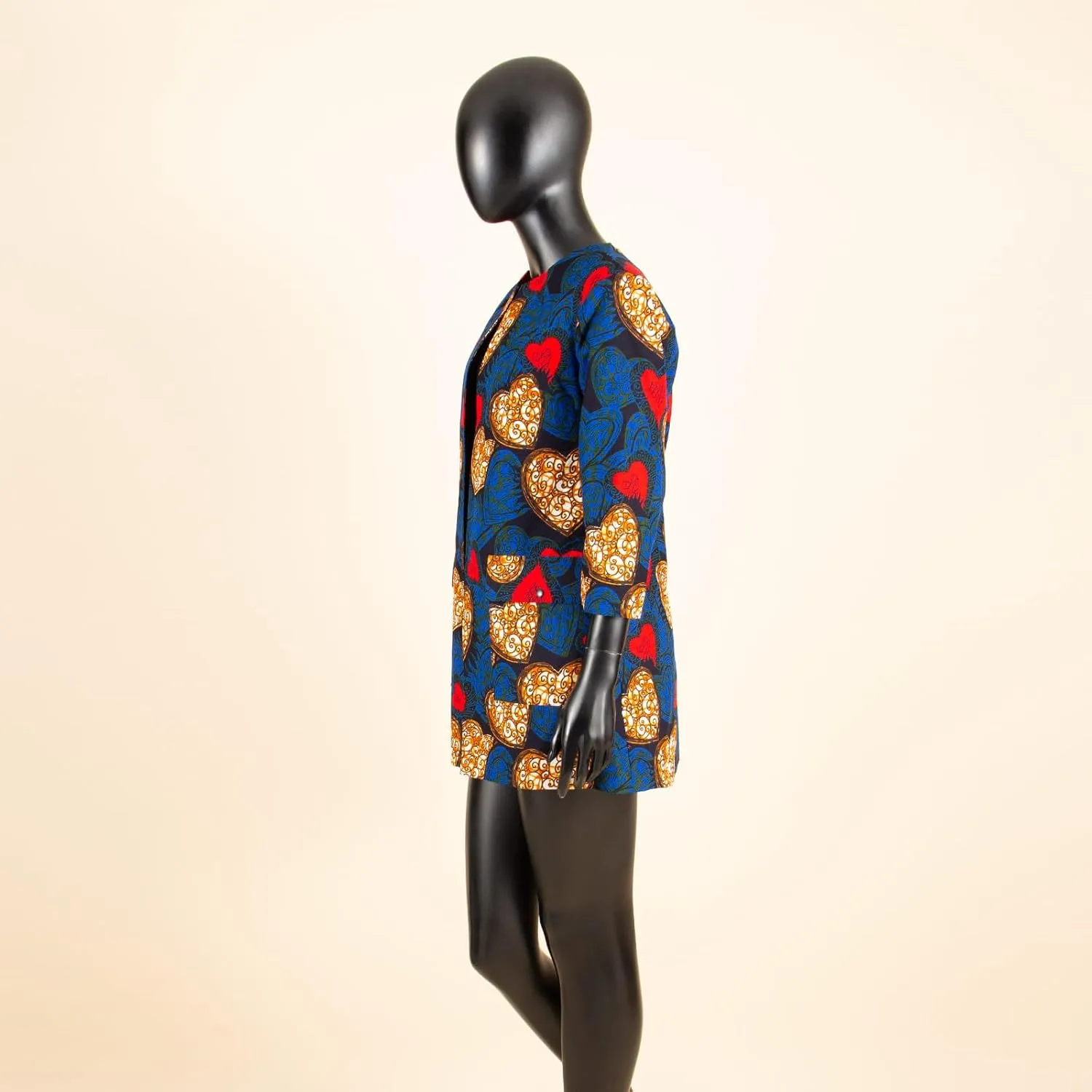 African Women's Coats Ankara Print Long Sleeve Jacket Top Dashiki Casual Trench Coat Outwear
