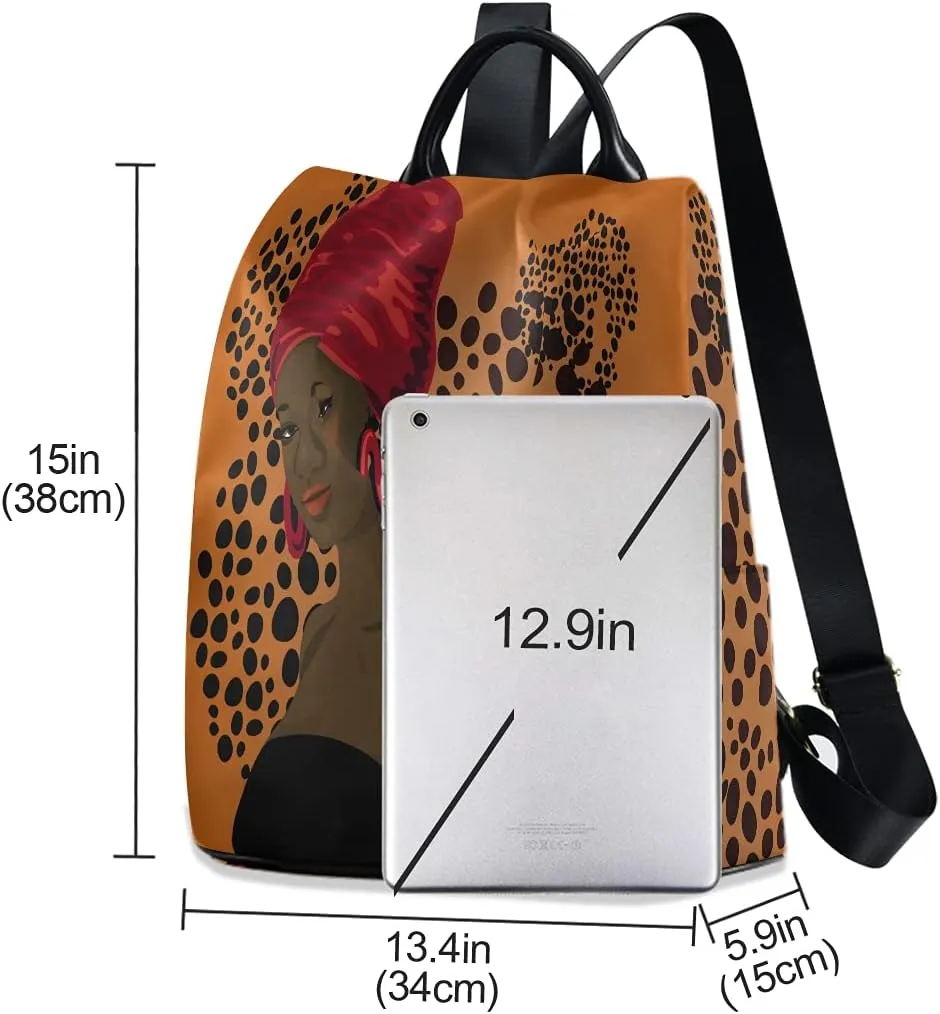 ALAZA Beautiful Traditional African American Woman Backpack for Daily Shopping Travel