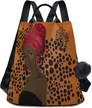 ALAZA Beautiful Traditional African American Woman Backpack for Daily Shopping Travel