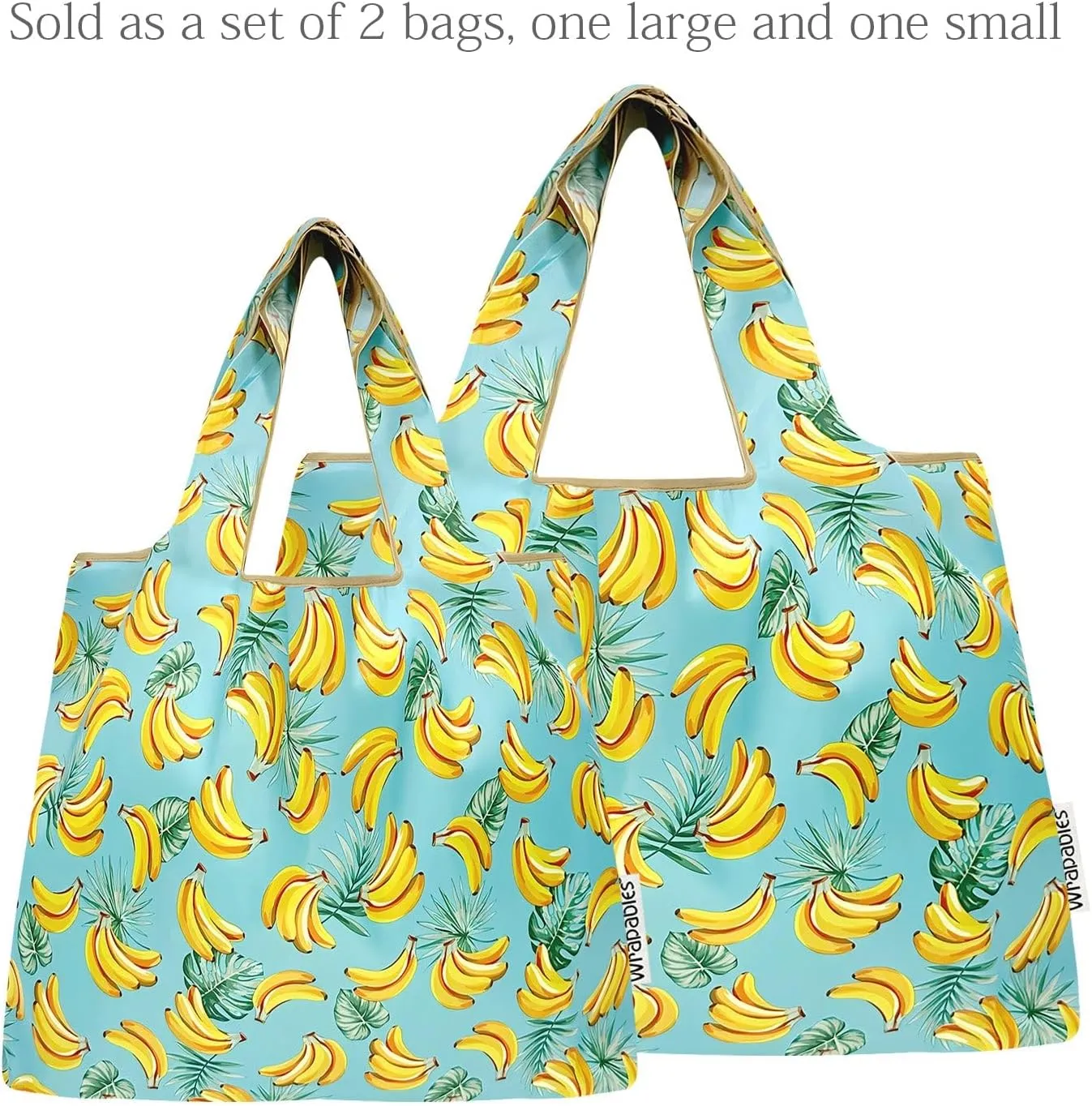 allydrew Large & Small Foldable Tote Nylon Reusable Grocery Bags, Set of 2