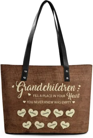 Amabery Personalized Grandma's Garden Birth Month Flowers Shoulder Bag Custom Mother's Day PU Leather Bag For Grandma Mom
