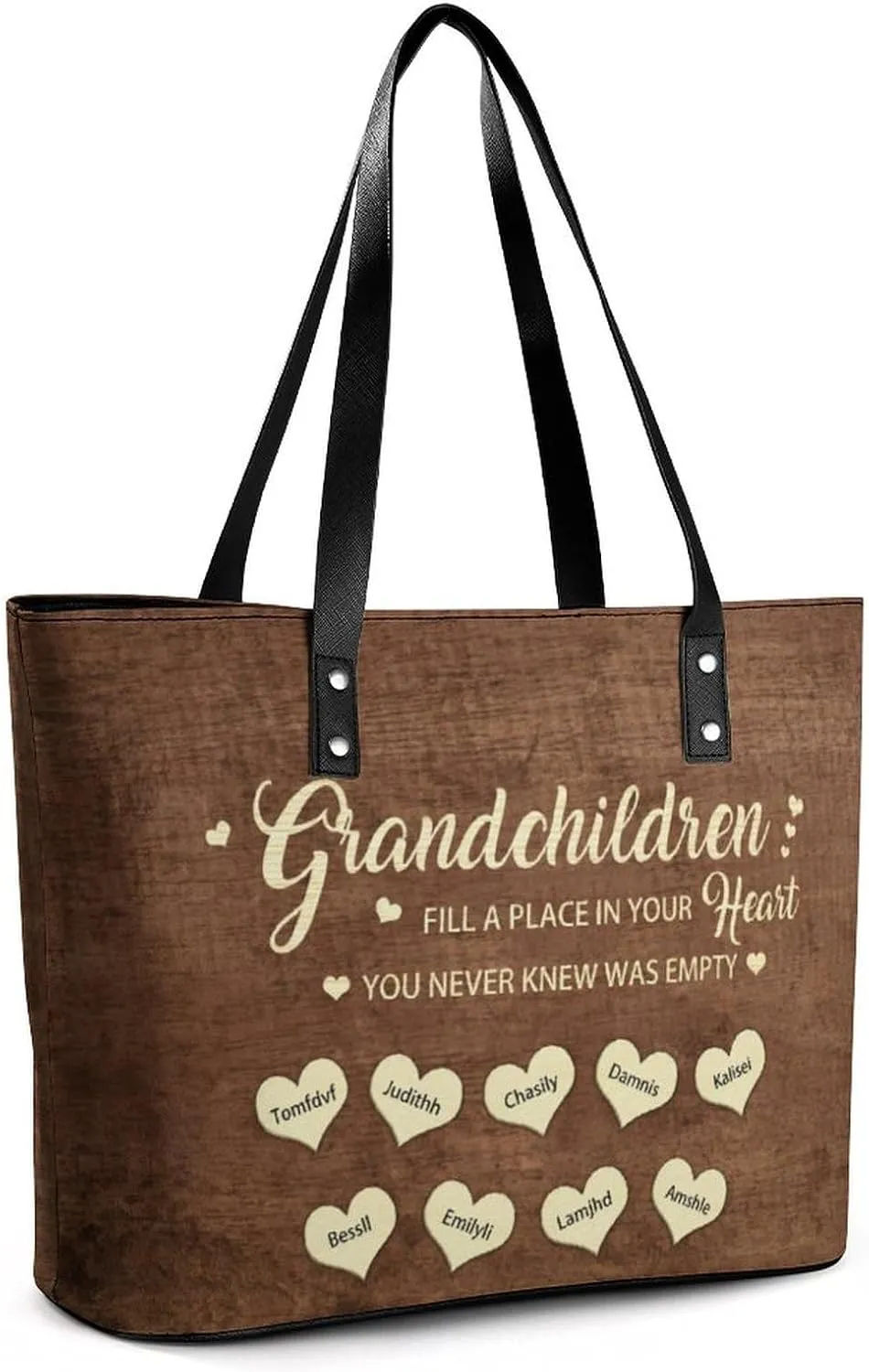 Amabery Personalized Grandma's Garden Birth Month Flowers Shoulder Bag Custom Mother's Day PU Leather Bag For Grandma Mom