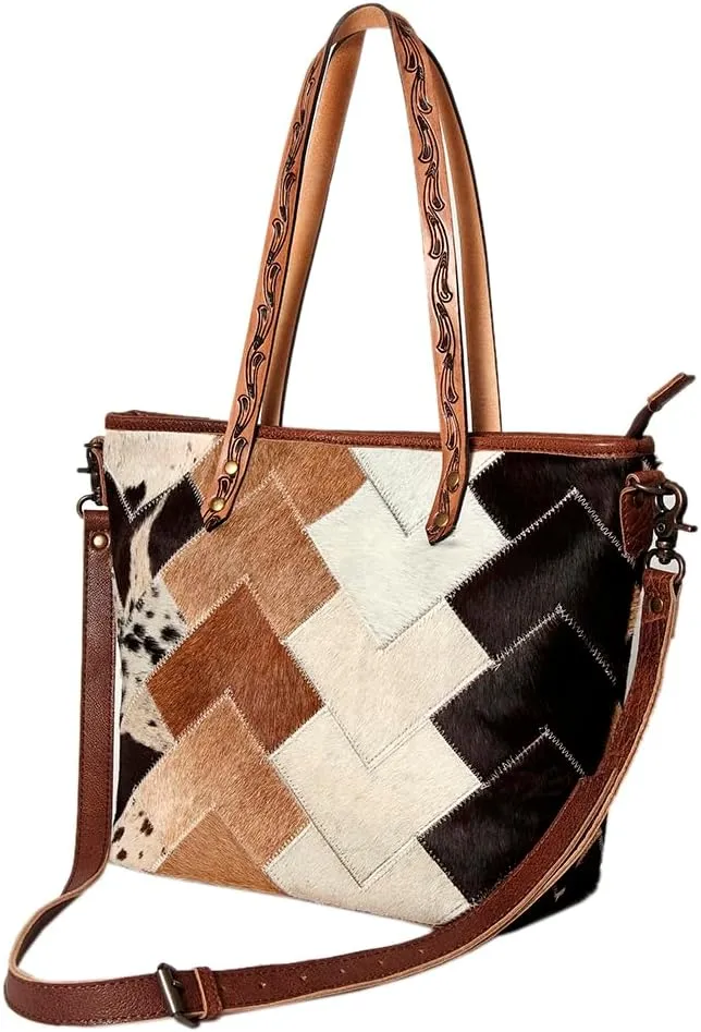 American Darling ADBG533 Tote Hair On Genuine Leather Women Bag Western Handbag Purse