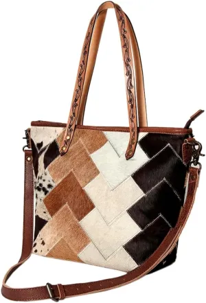 American Darling ADBG533 Tote Hair On Genuine Leather Women Bag Western Handbag Purse