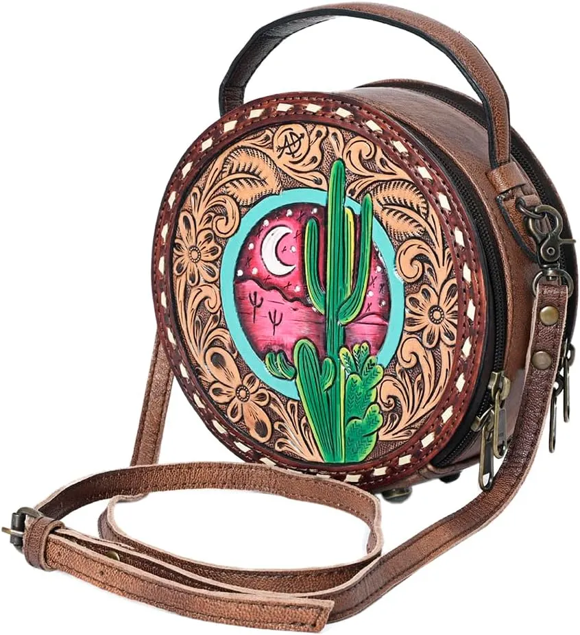 American Darling Canteen Bag Hand Tooled Genuine Leather Western Women Bag | Handbag Purse | Women Canteen Bag | Travel Canteen Bag | Leather Canteen Bag | Clutch Canteen Bag