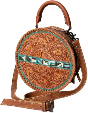 American Darling Canteen Bag Hand Tooled Genuine Leather Western Women Bag | Handbag Purse | Women Canteen Bag | Travel Canteen Bag | Leather Canteen Bag | Clutch Canteen Bag