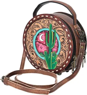 American Darling Canteen Bag Hand Tooled Genuine Leather Western Women Bag | Handbag Purse | Women Canteen Bag | Travel Canteen Bag | Leather Canteen Bag | Clutch Canteen Bag