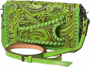 American Darling Clutch Hand Tooled Genuine Leather Women Bag Western Handbag Purse
