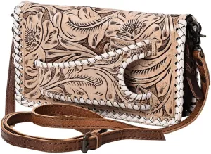 American Darling Clutch Hand Tooled Genuine Leather Women Bag Western Handbag Purse