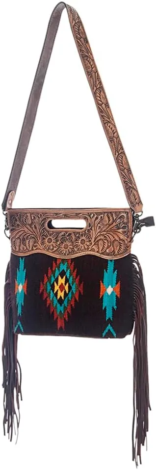 American Darling Clutch Hand Tooled Saddle Blanket Genuine Leather Women Bag Western Handbag Purse