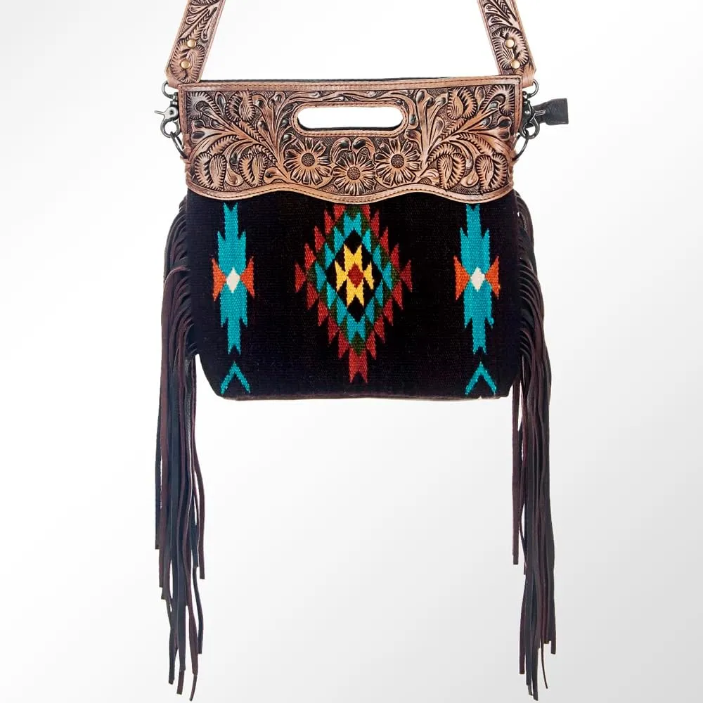 American Darling Clutch Hand Tooled Saddle Blanket Genuine Leather Women Bag Western Handbag Purse