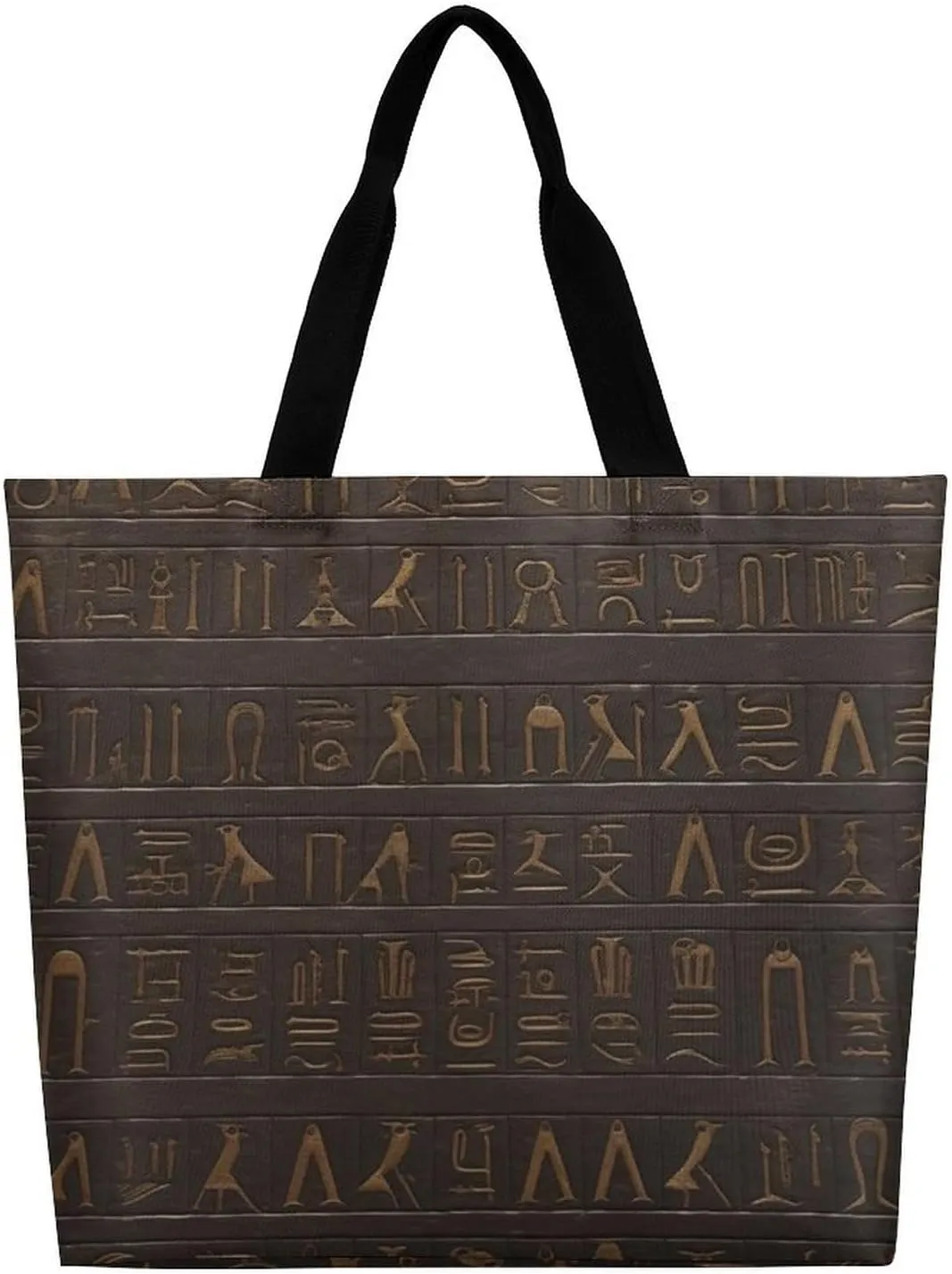 Ancient Egyptian Hieroglyph Tote Bag for Women Reusable Grocery Shoulder Bags Shopping Bag for Travel, Groceries